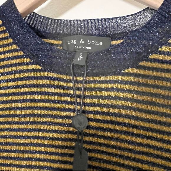 Rag & Bone Sweater | Raina | Lurex | Striped | Crewneck | Shirt | NWT | Small - Picture 6 of 7